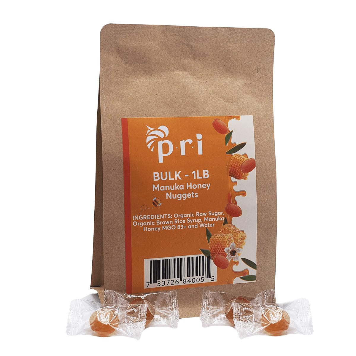 PRI Manuka Honey Nuggets bulk bag with real New Zealand honey, ideal for sharing.