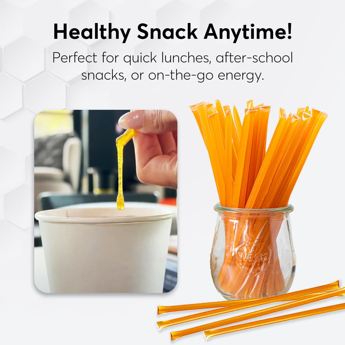 P.R.I Manuka honey sticks close-up highlights MGO 60+ quality.