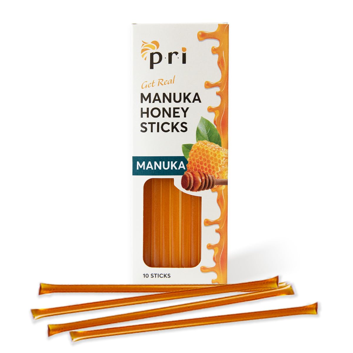 P.R.I Manuka Honey Sticks front label with MGO 60+ for quality