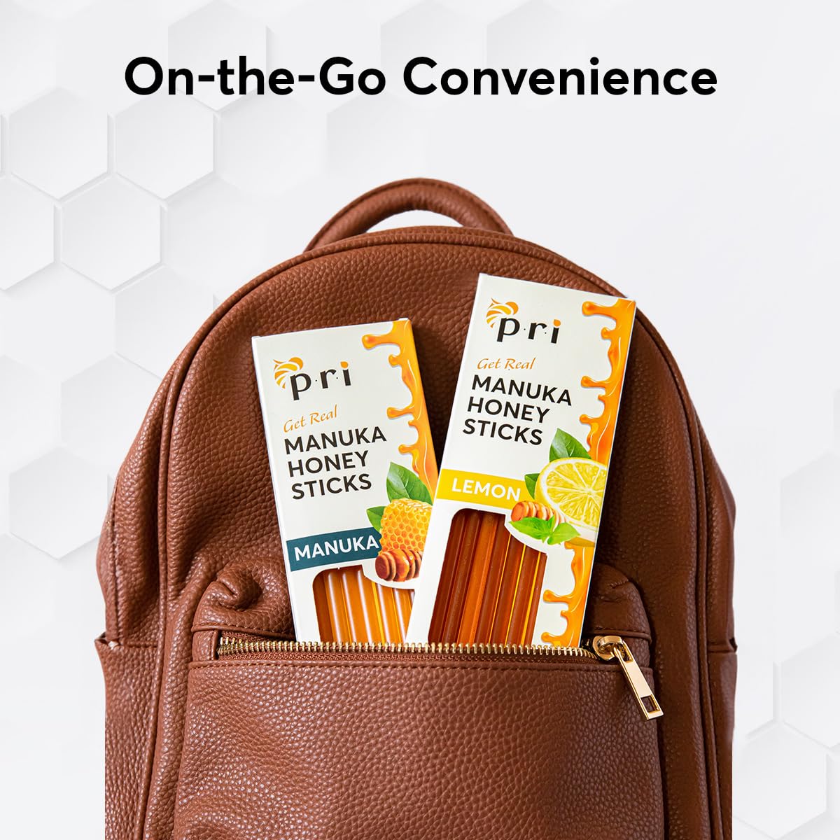 P.R.I Manuka Honey Sticks on-the-go packaging for easy daily use