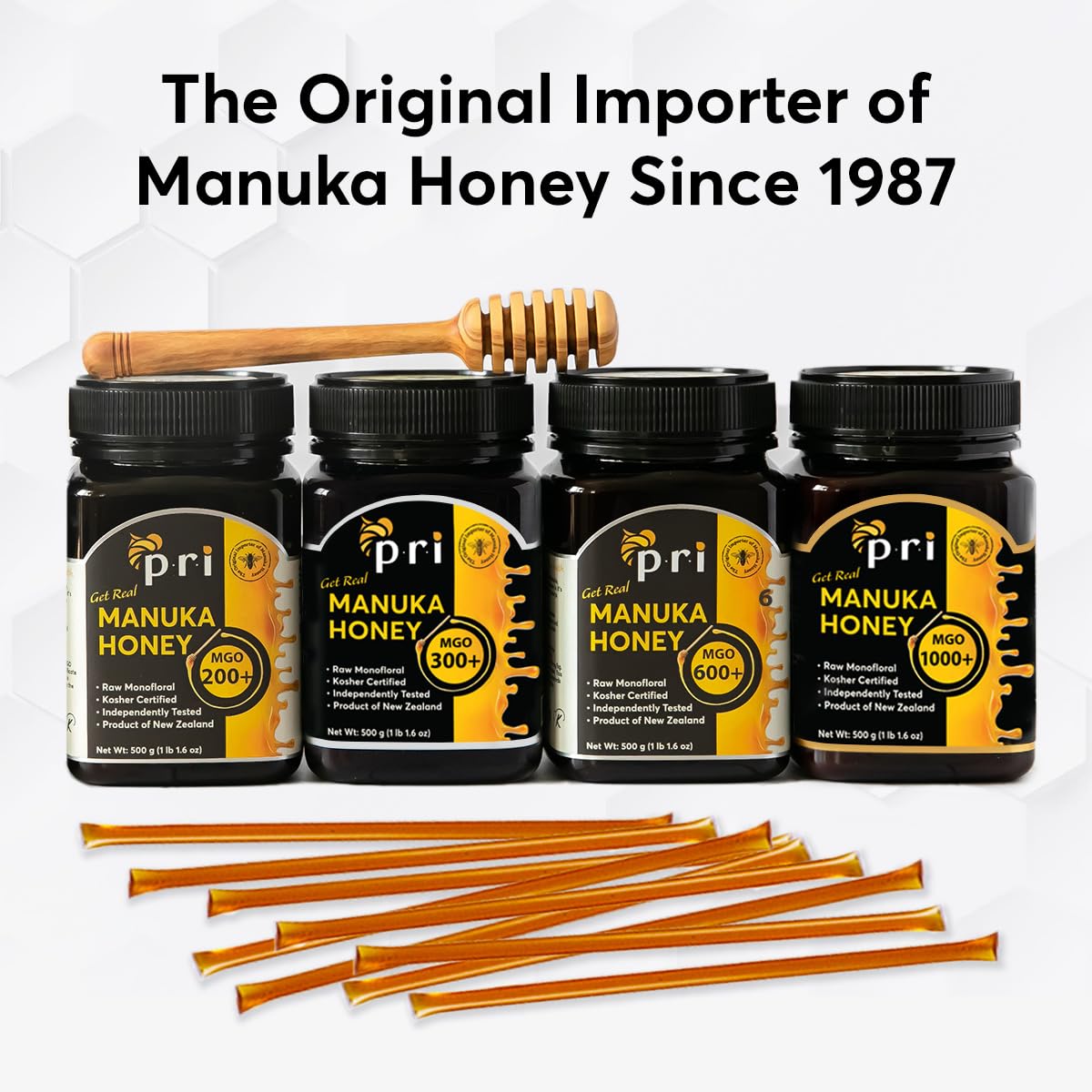 P.R.I Manuka Honey Sticks sustainably sourced from beekeeping partners