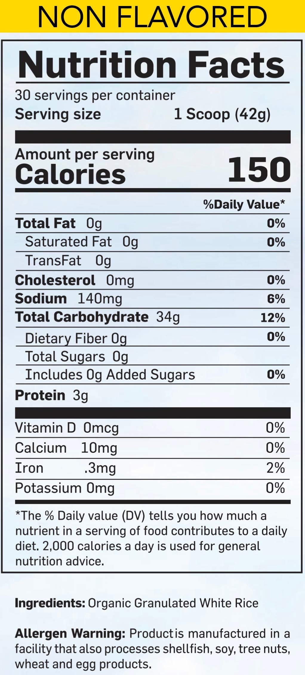 Close-up on Rice N Grinds ingredients using natural rice.