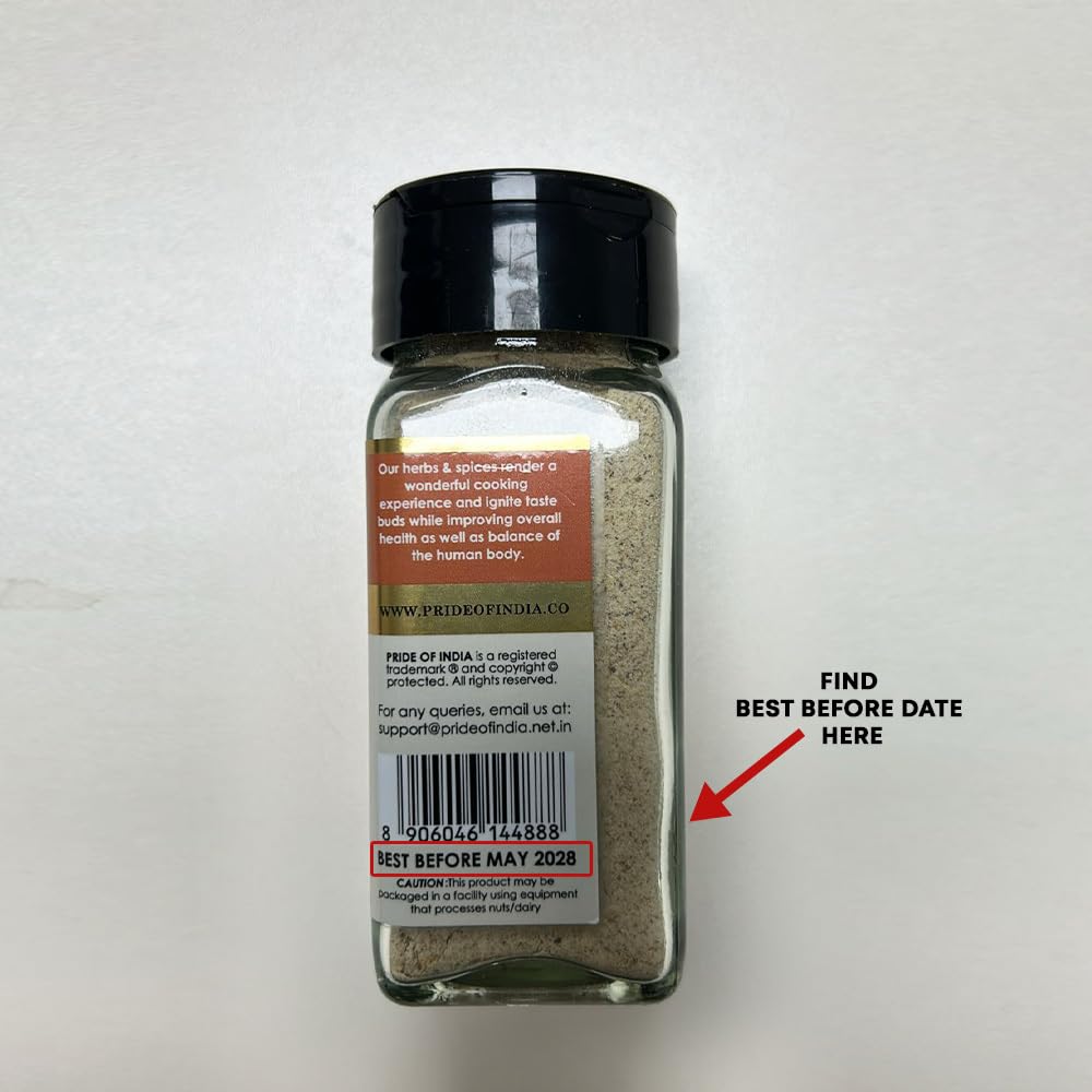Dry mango powder detail on Pride of India Chat Masala shows tangy depth.