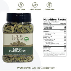 Pride of India dual sifter jar provides precise measuring for fresh spice.