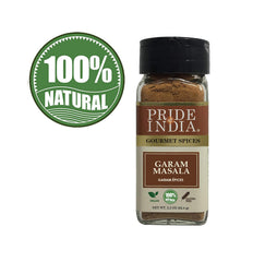 Pride of India Garam Masala Ground closeup highlights vibrant spices for flavorful dishes.
