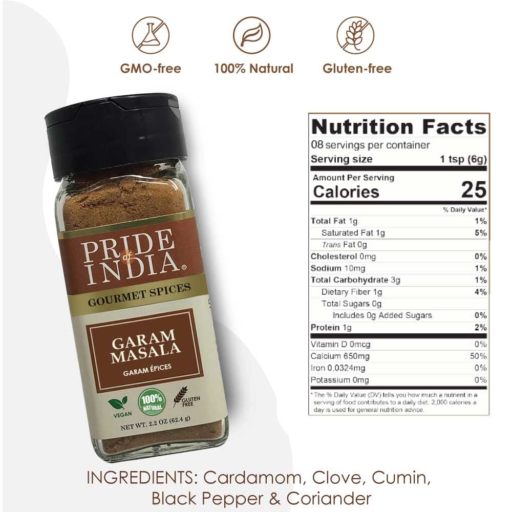 Pride of India Garam Masala Ground jar ready to season meals with warmth.