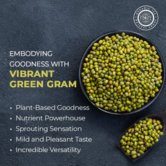 Moong whole green gram washed and ready to soak by Pride Of India