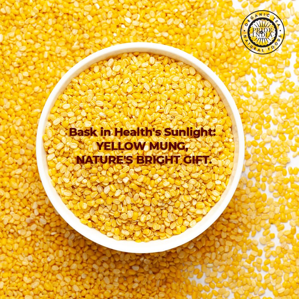 Pride Of India mung dal jar back label with nutrition and origin details.