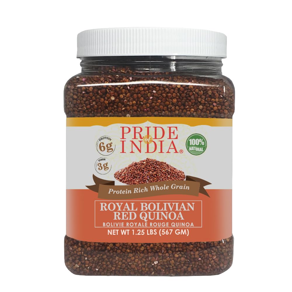 Pride Of India red royal quinoa grains close-up ready for meals