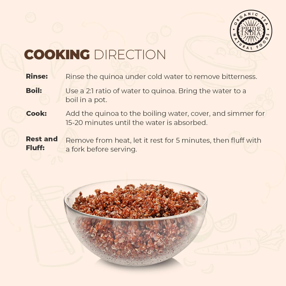Pride Of India red royal quinoa jar on kitchen shelf