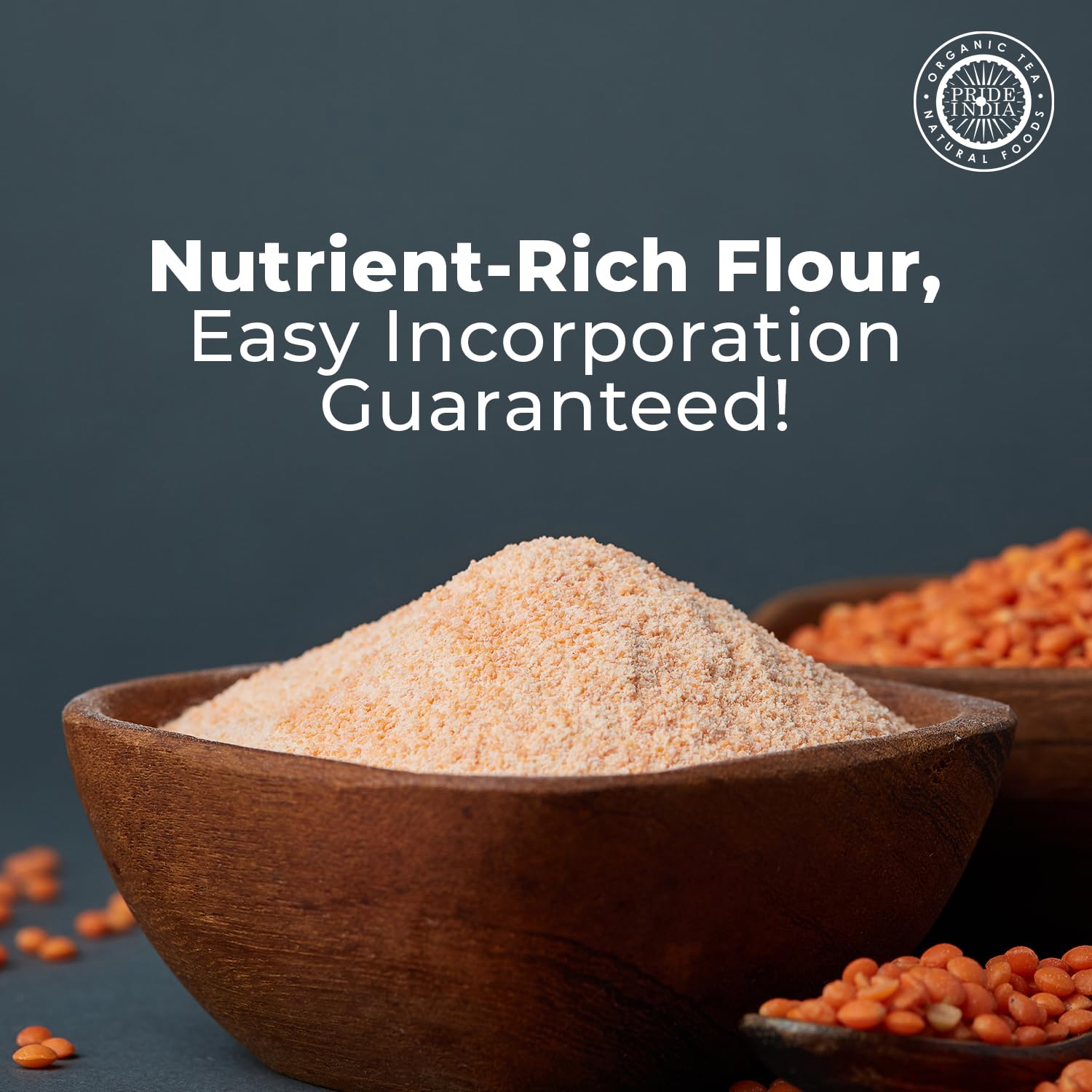 Pride of India red lentil flour enhances cakes with subtle sweetness and nutty notes.