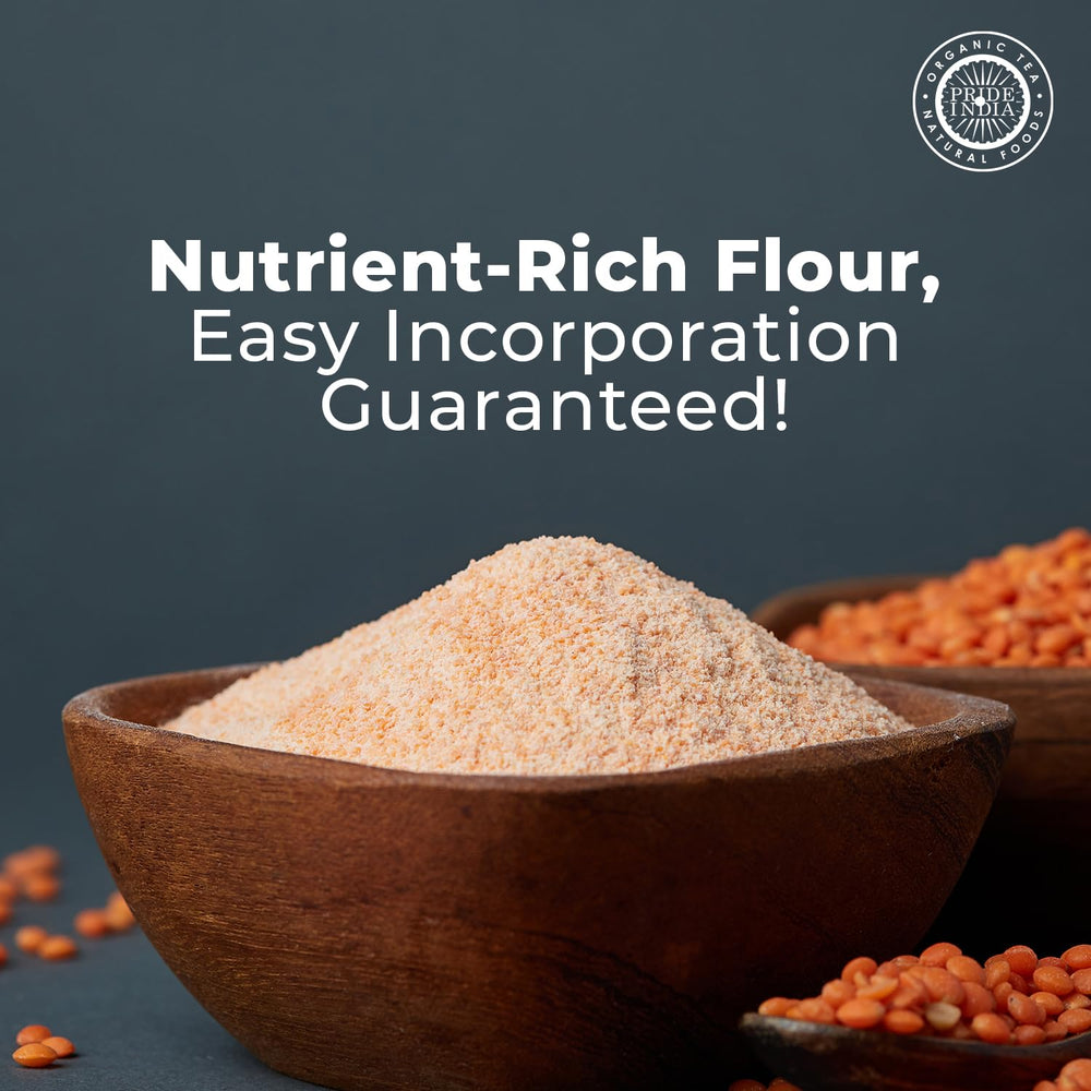 Pride of India red lentil flour enhances cakes with subtle sweetness and nutty notes.