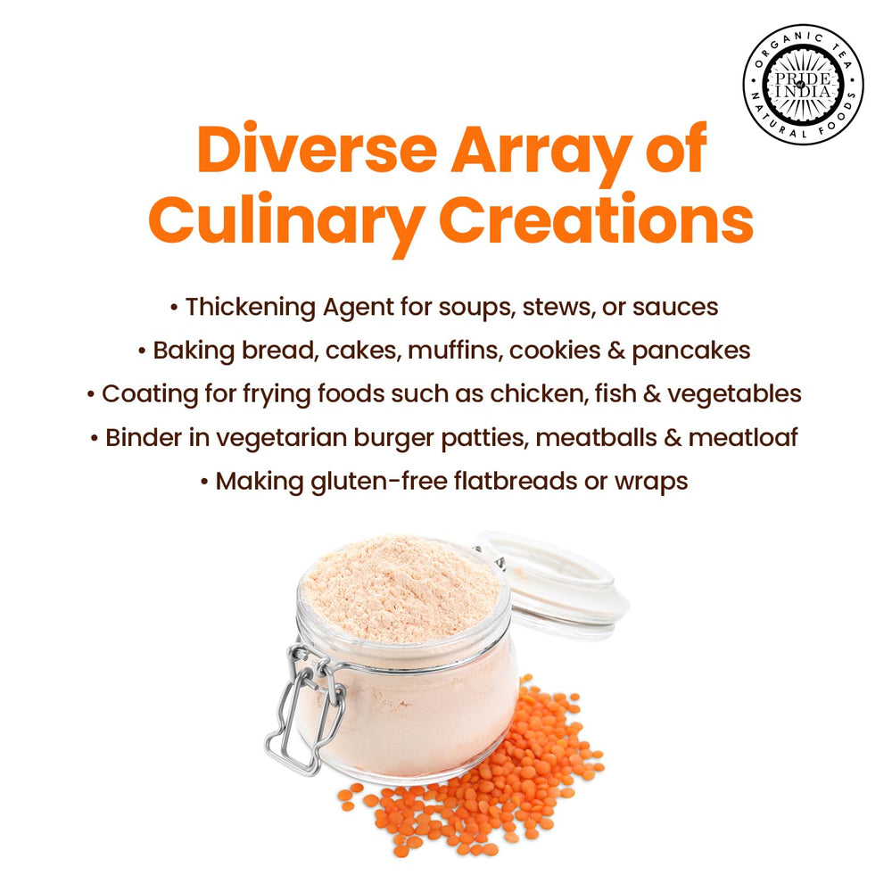 Red lentil flour dough for pasta and crepes, vegan and gluten-free.