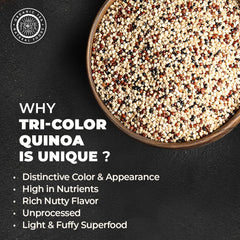Pride Of India quinoa salad bowl highlighting vibrant colors and texture.