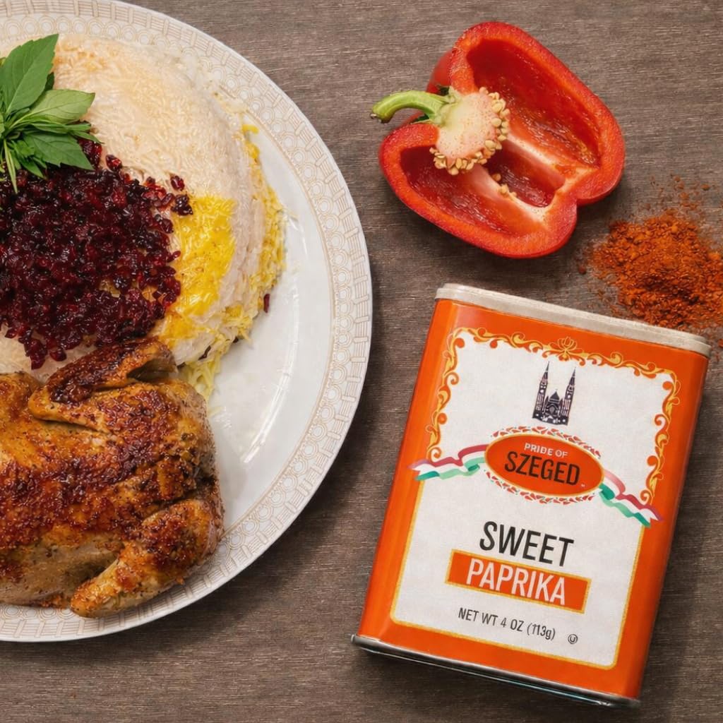Pride of Szeged Sweet Paprika Powder bottle and cap closeup