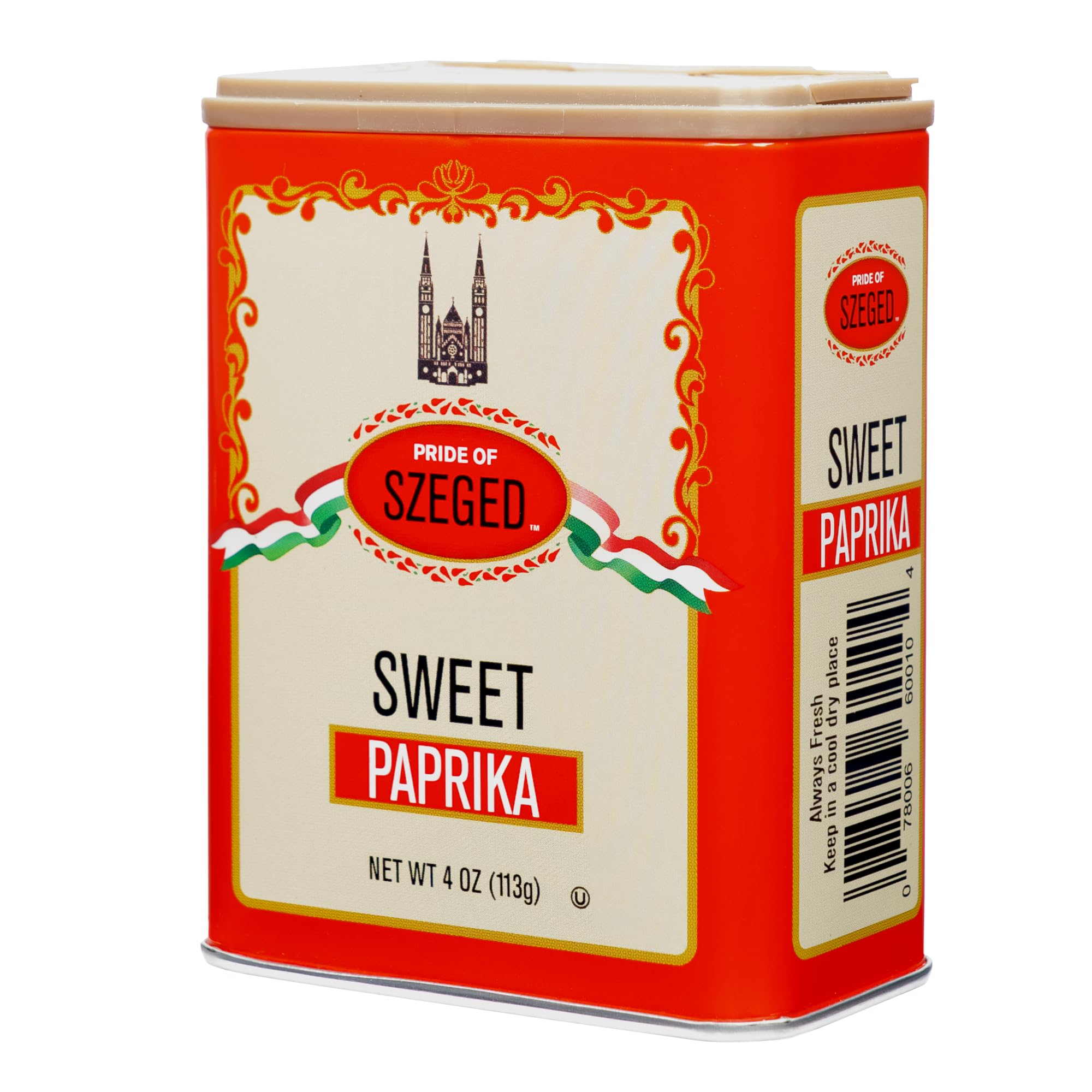 Pride of Szeged paprika powder on spoon for easy measuring and flavor