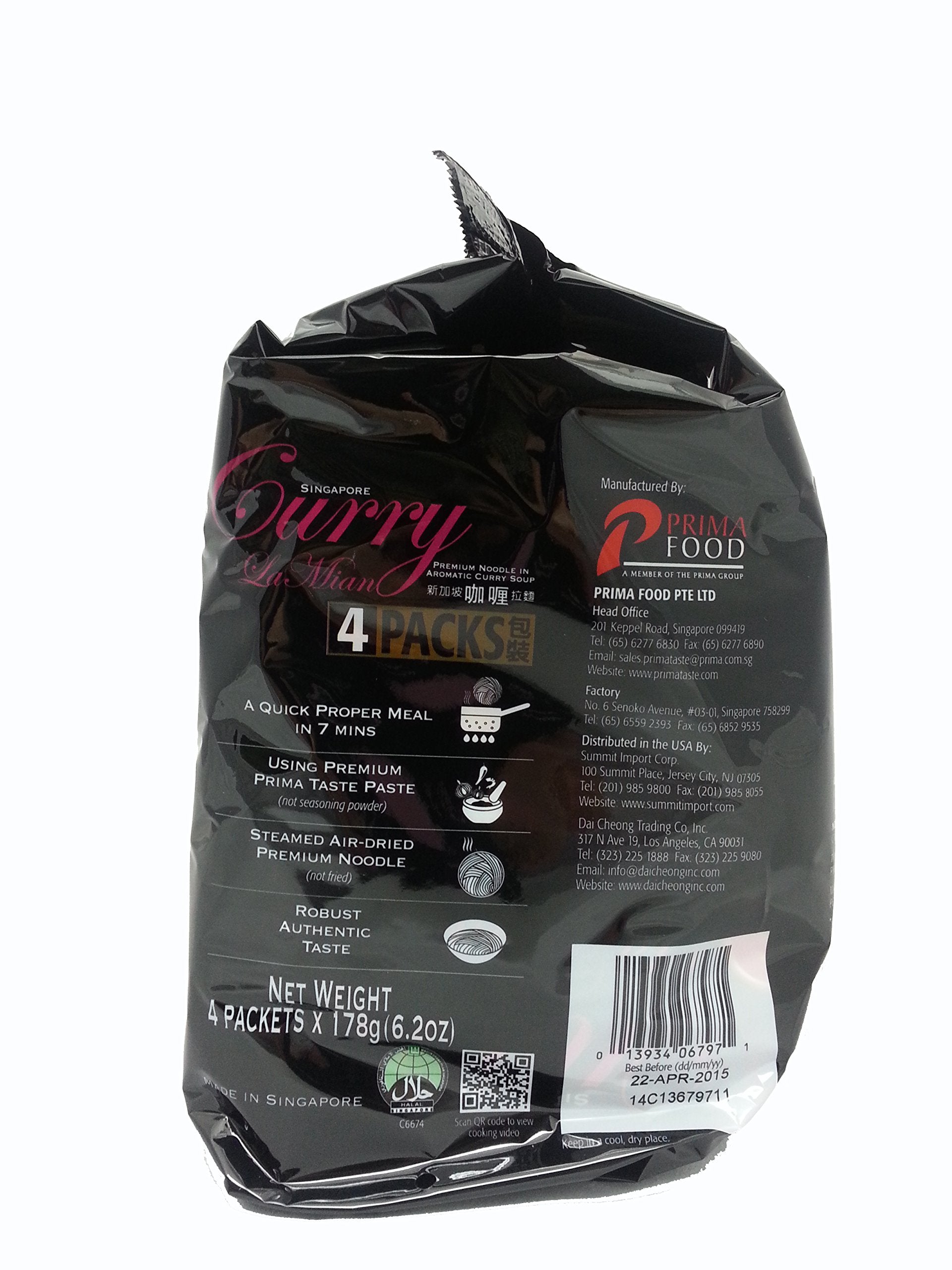 Prima Taste Singapore Curry Lamian Noodles ready plate invites a quick, satisfying dish.
