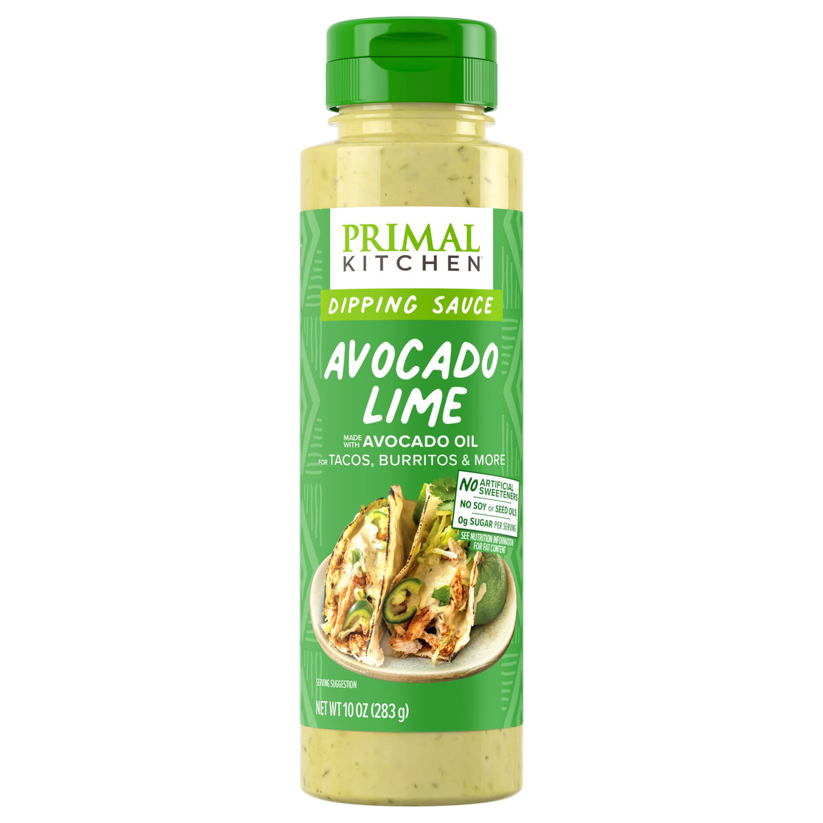 Primal Kitchen Avocado Lime Sauce Dip bottle for quick, vibrant meals