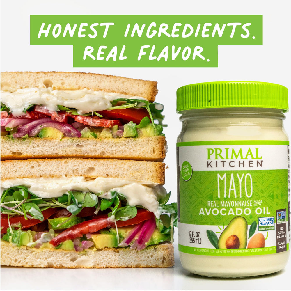 Primal Kitchen Keto and Paleo badges appear on mayo jar