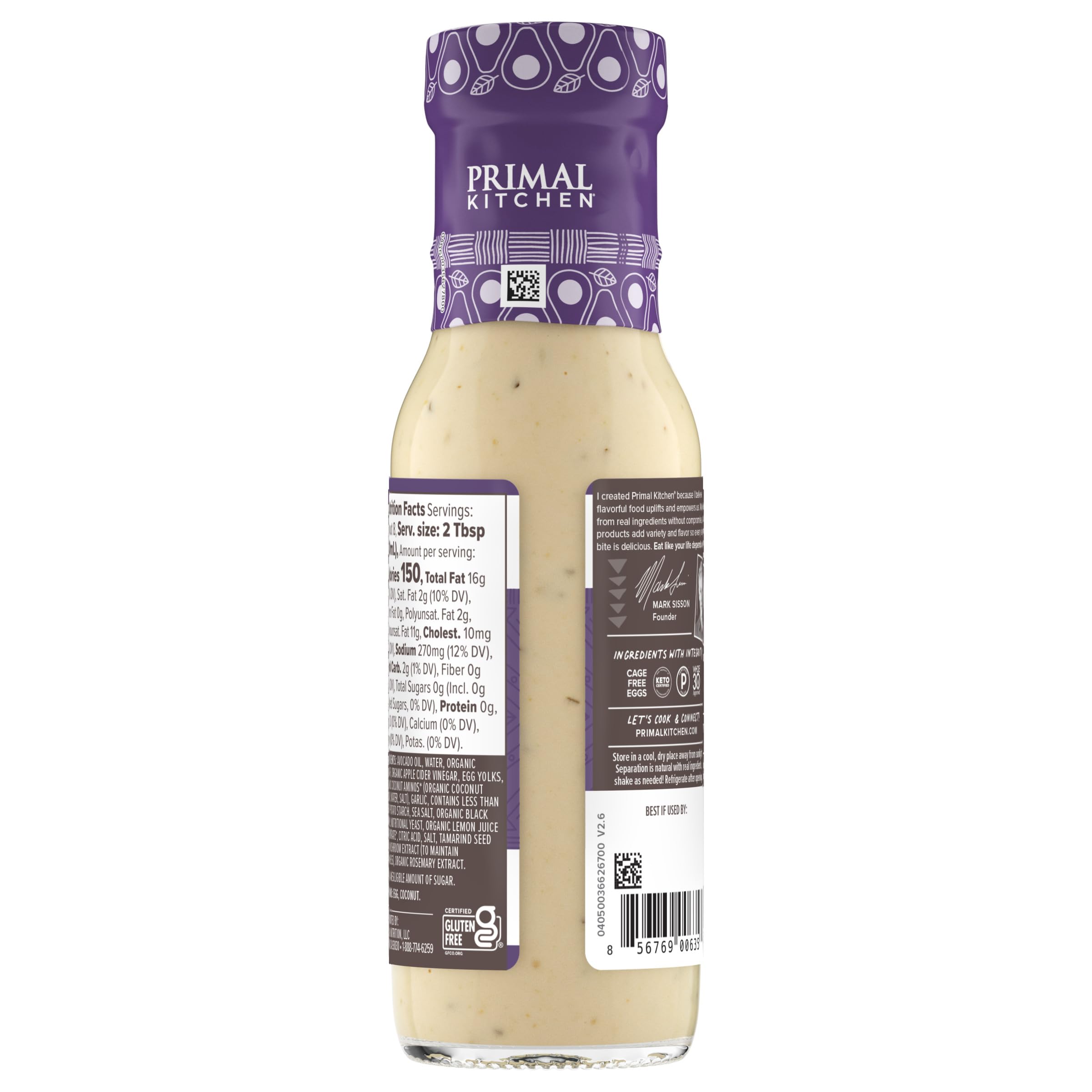 Herbs and spices in Primal Kitchen Caesar dressing bottle