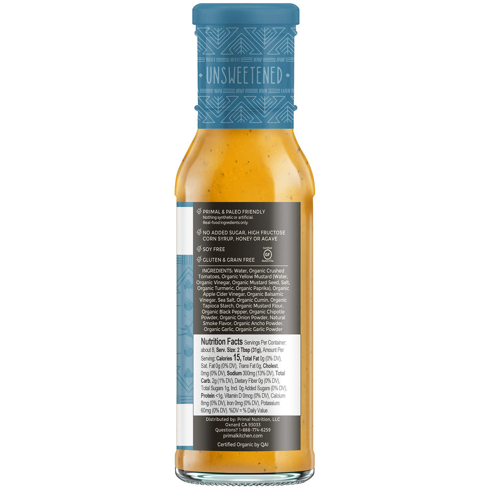Primal Kitchen Golden BBQ bottle on grill highlighting gluten-free and paleo-friendly appeal