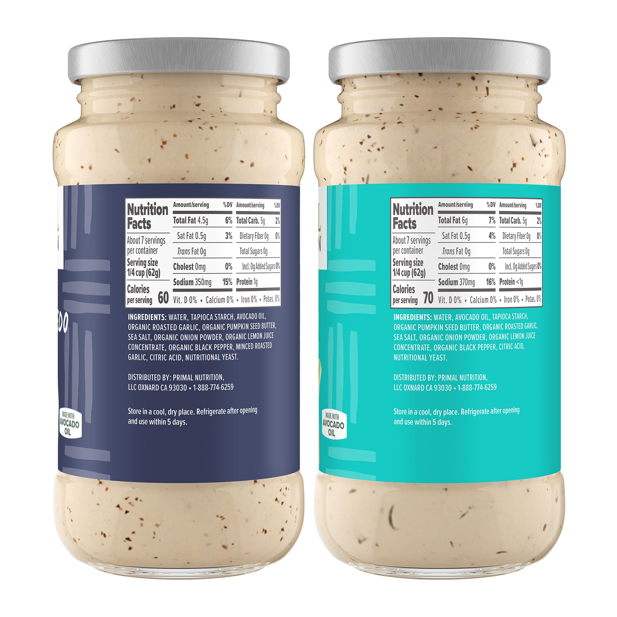 Primal Kitchen No-Dairy Alfredo Garlic bottle, bold garlic flavor for grain-free linguini and shrimp