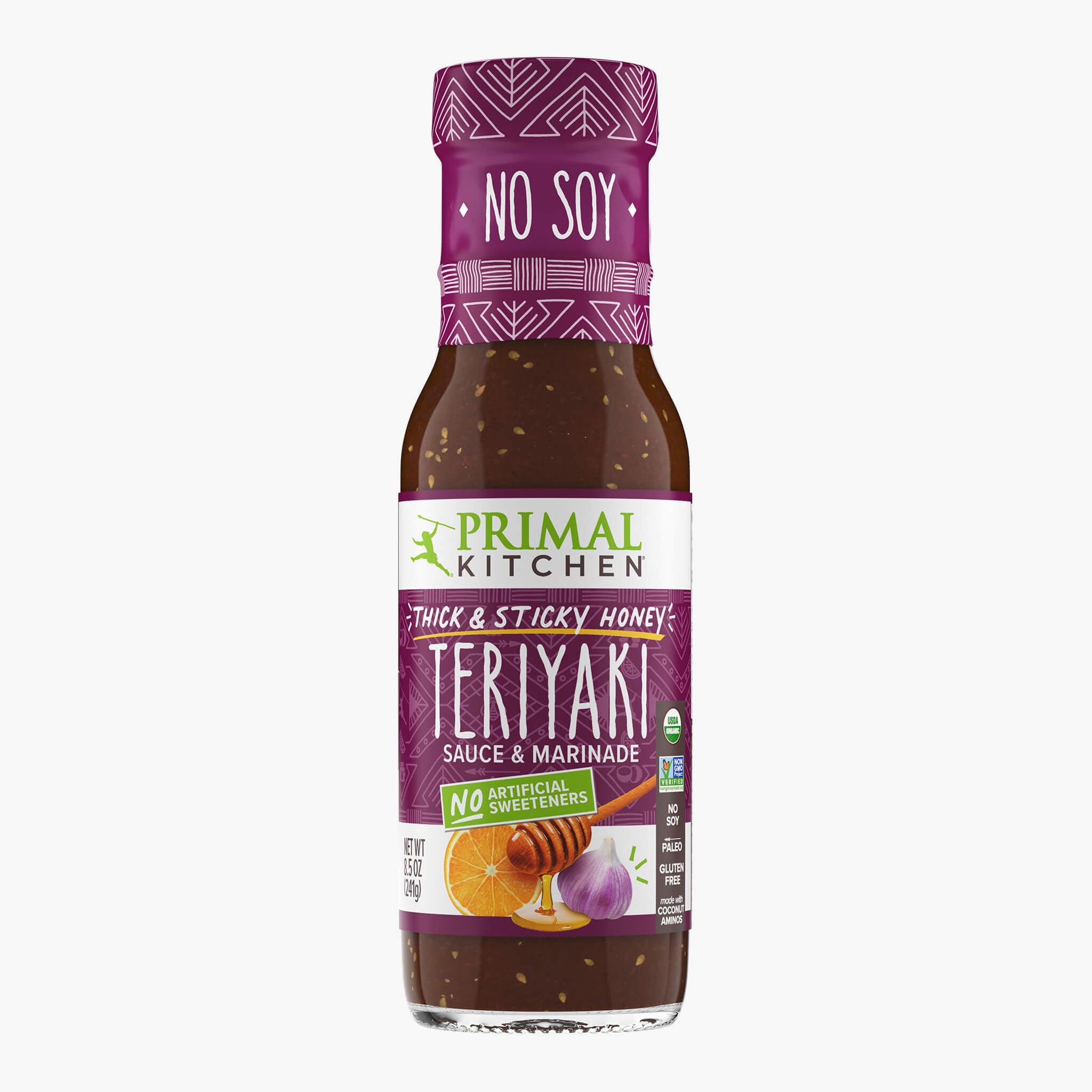 Primal Kitchen No Soy Teriyaki ingredients label emphasizes clean components.