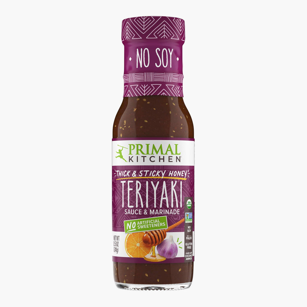 Primal Kitchen No Soy Teriyaki ingredients label emphasizes clean components.