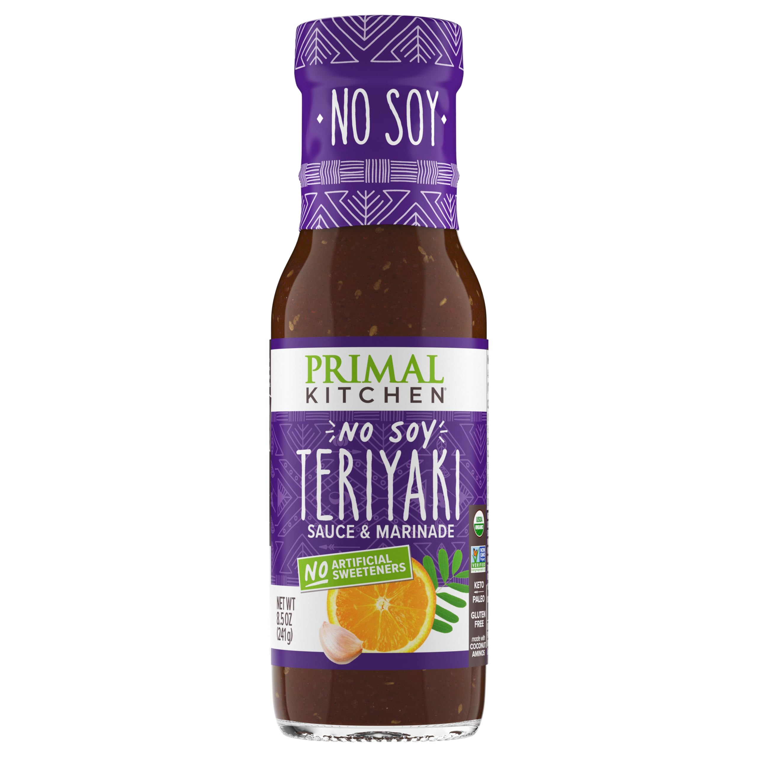 Primal Kitchen No Soy Teriyaki Island glaze on meats and vegetables.