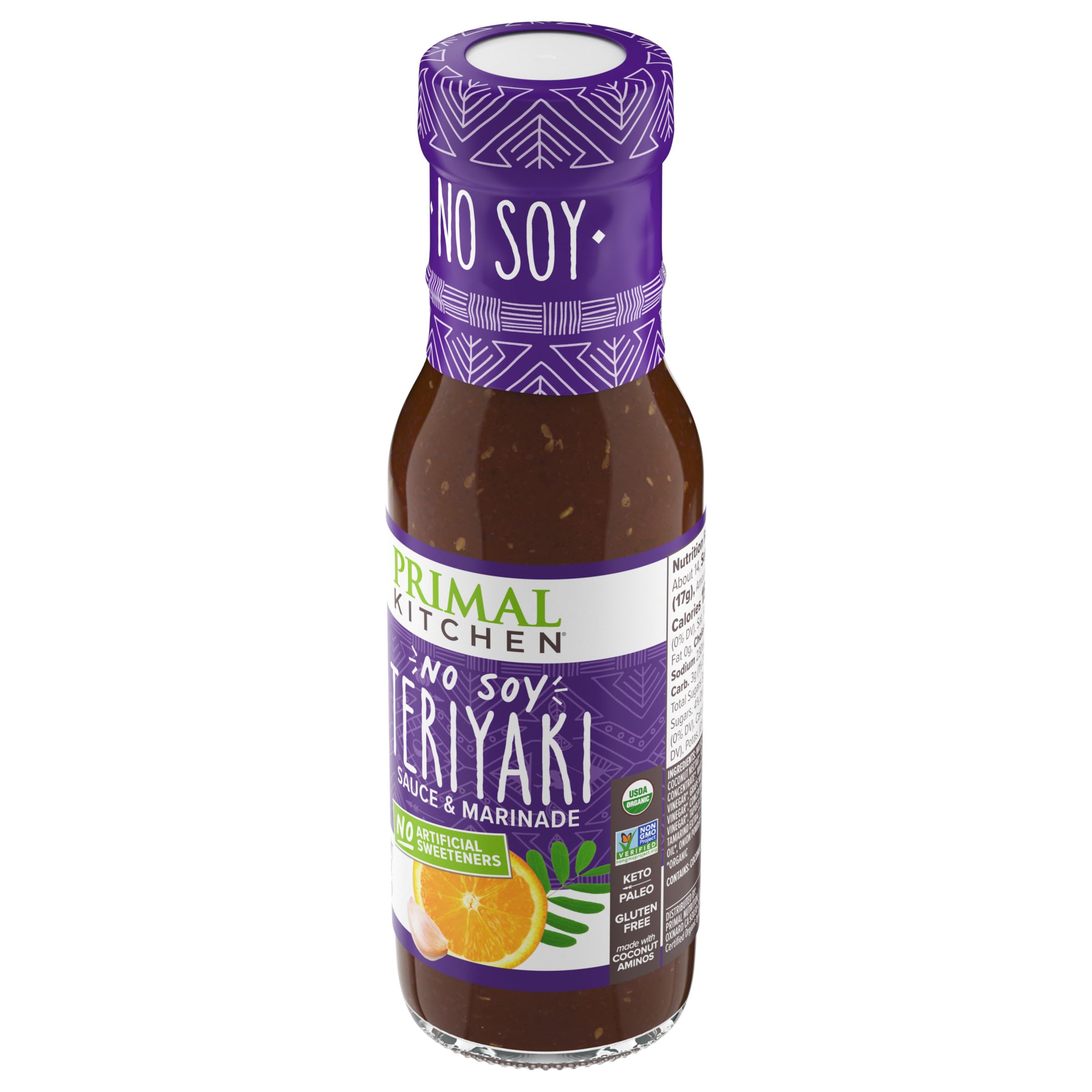 Primal Kitchen No-Soy Teriyaki sauce collection in lineup.