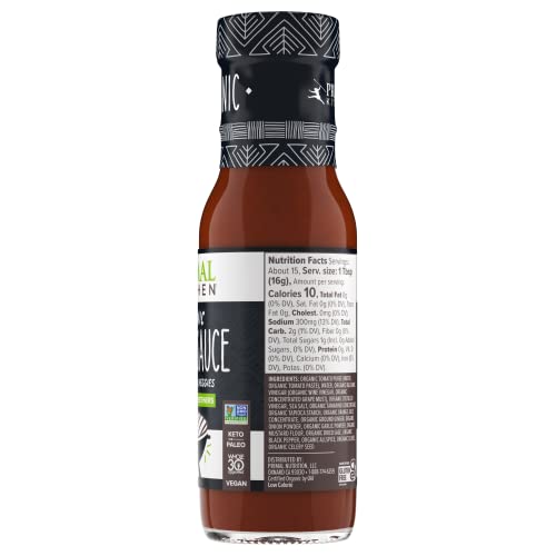 PRIMAL KITCHEN Organic Steak Sauce label shows Whole30 and Keto certifications.