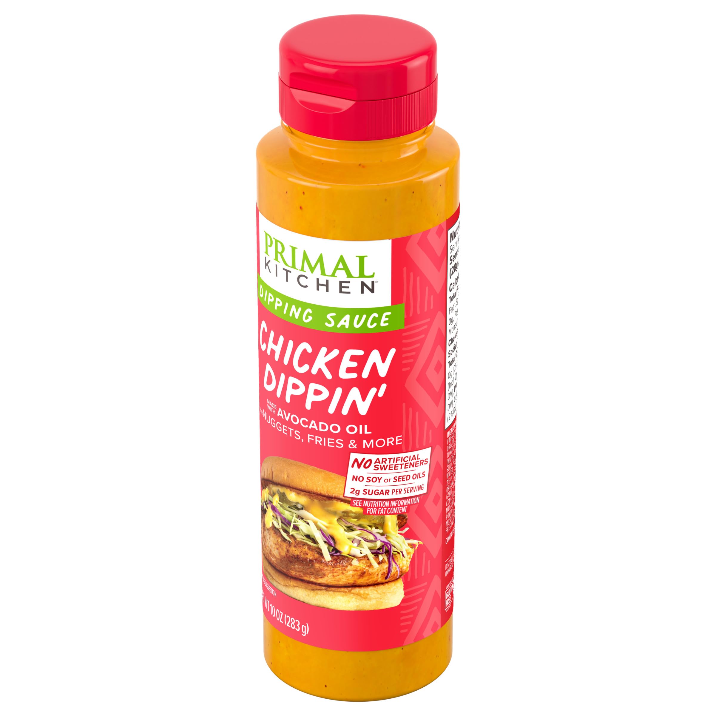 Primal Kitchen Sauce Dip Chicken label view emphasizes premium ingredients and quality.
