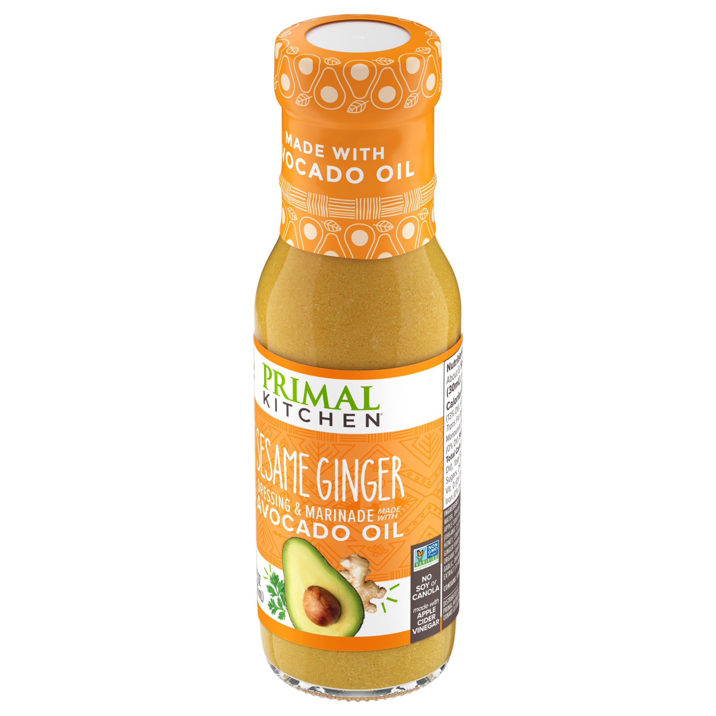 Primal Kitchen sesame ginger salad bowl with glossy dressing drizzle