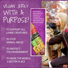 Primal Spirit Shiitake Jerky sustainably sourced and cruelty-free packaging.