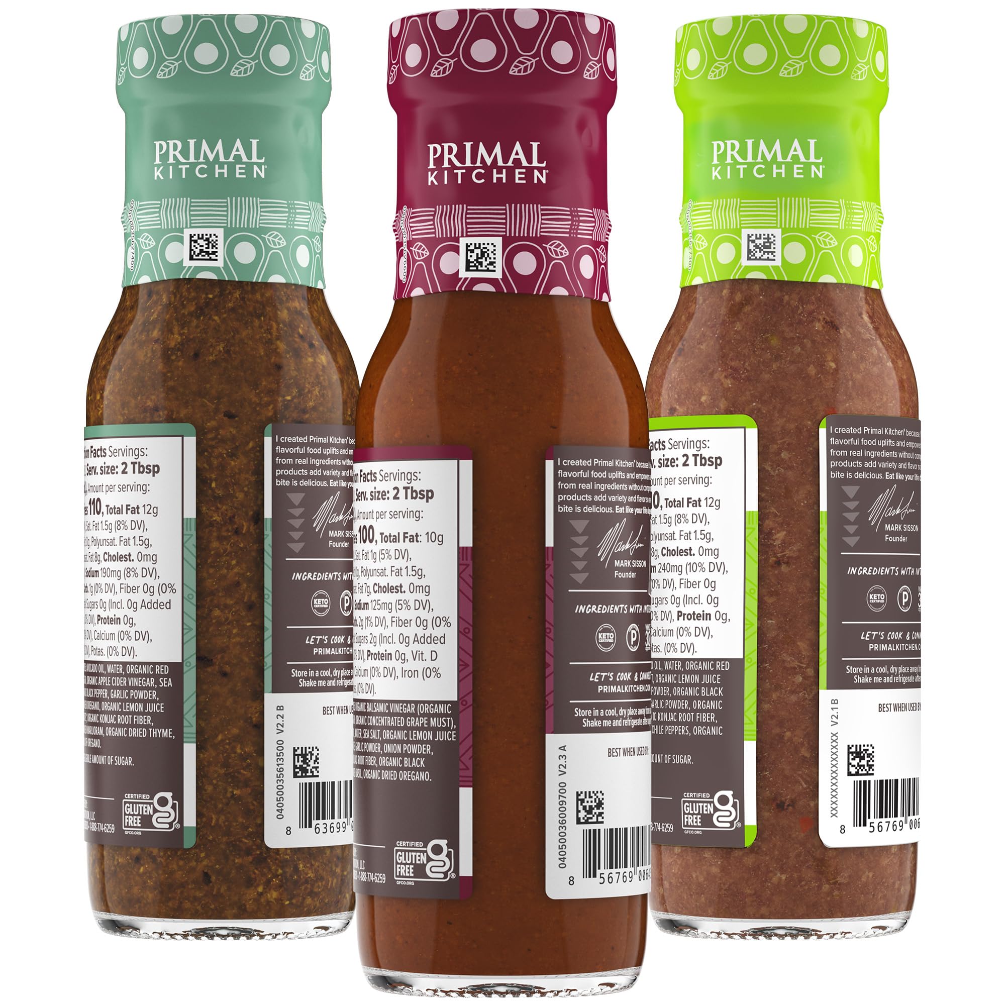 Primal Kitchen balsamic vinaigrette bottle delivers tangy glaze for salads and sides.
