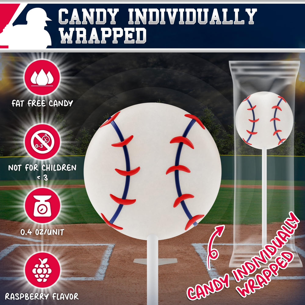 Primary Colors Candy Baseball Cupcake Toppers add edible decorations and flavor.