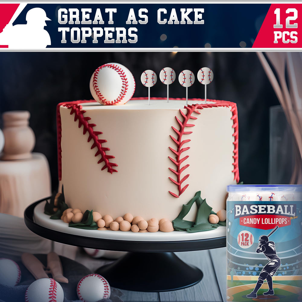 Primary Colors Candy Baseball Goody Bag Display enhances celebrations with themed sweets.