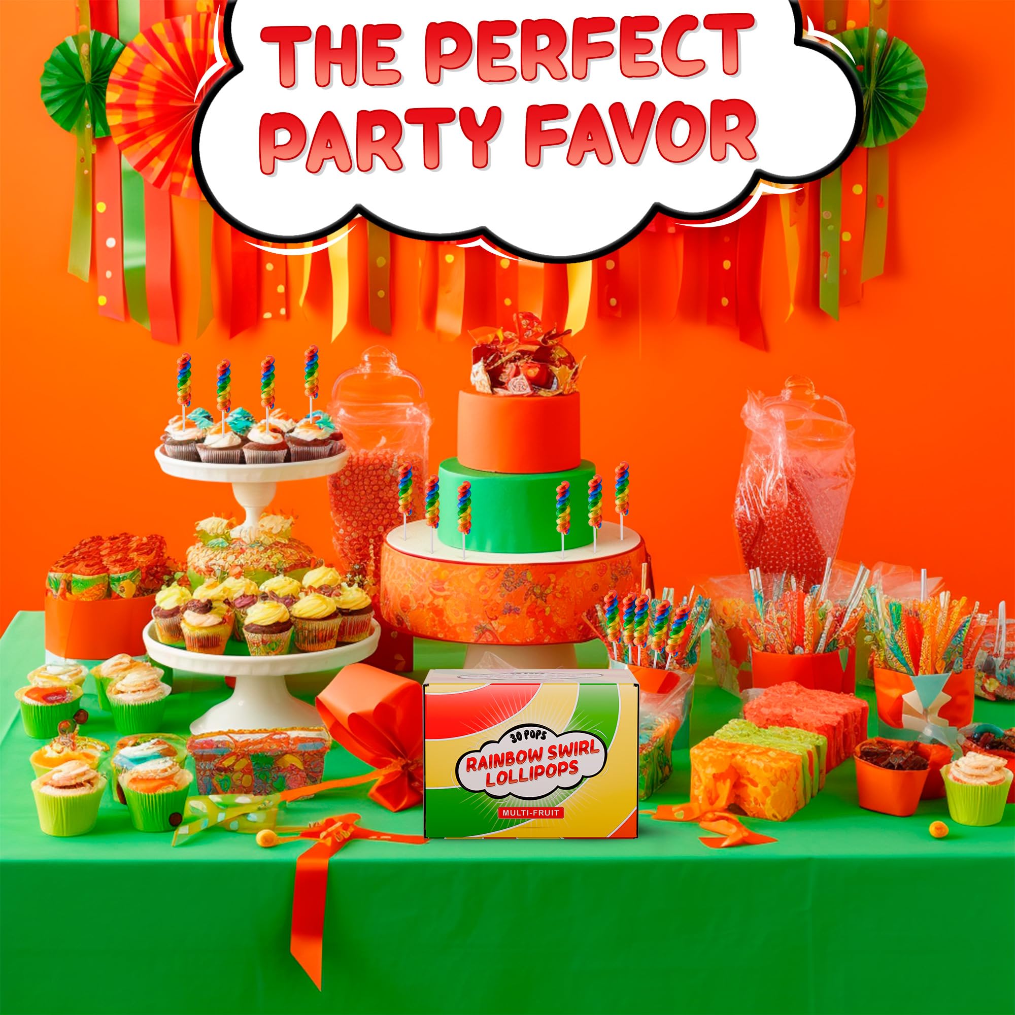 Primary Colors Candy colorful bulk lollipops perfect for carnival treats and goody bags.