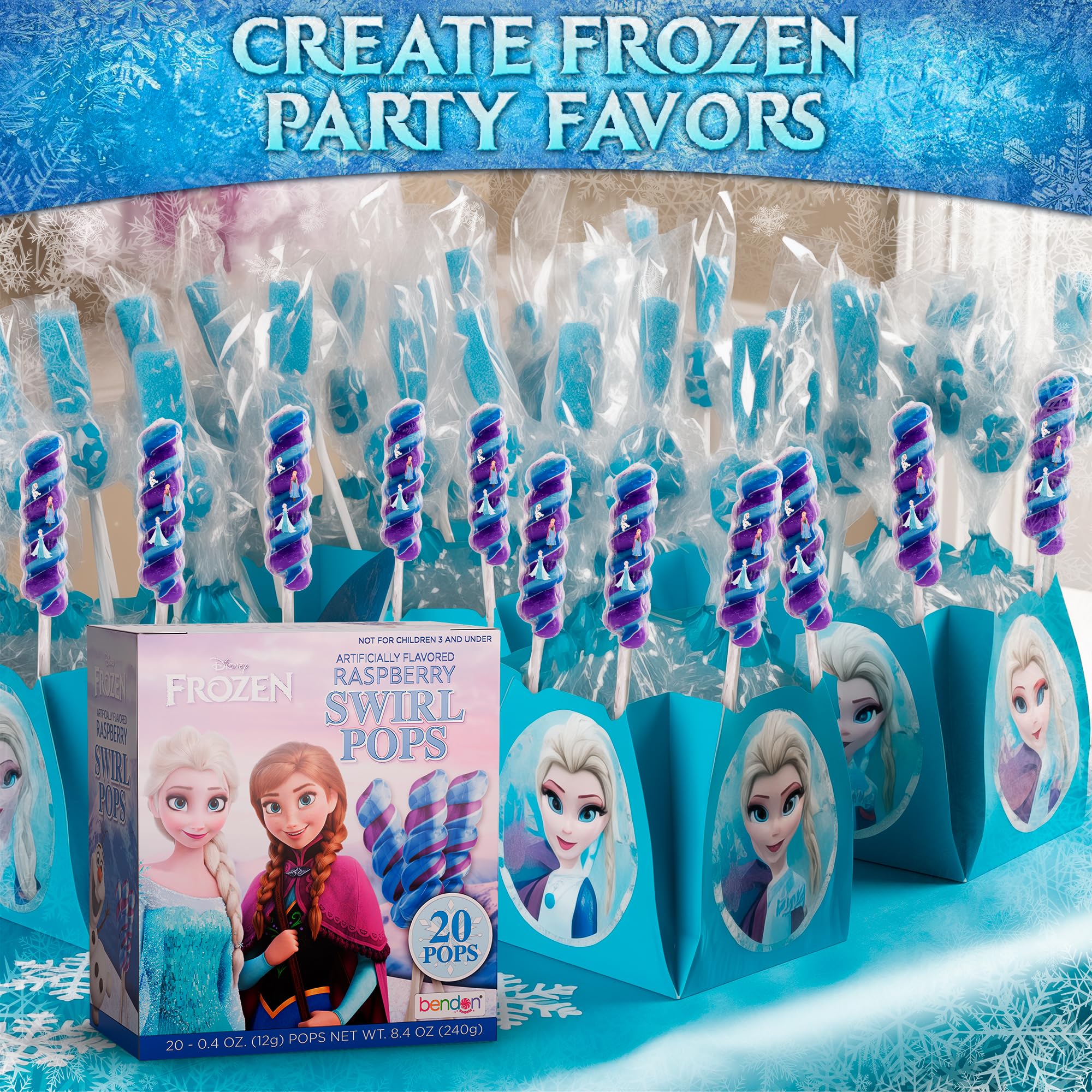 Primary Colors Candy Elsa Anna themed wrap adds magical Frozen party vibe