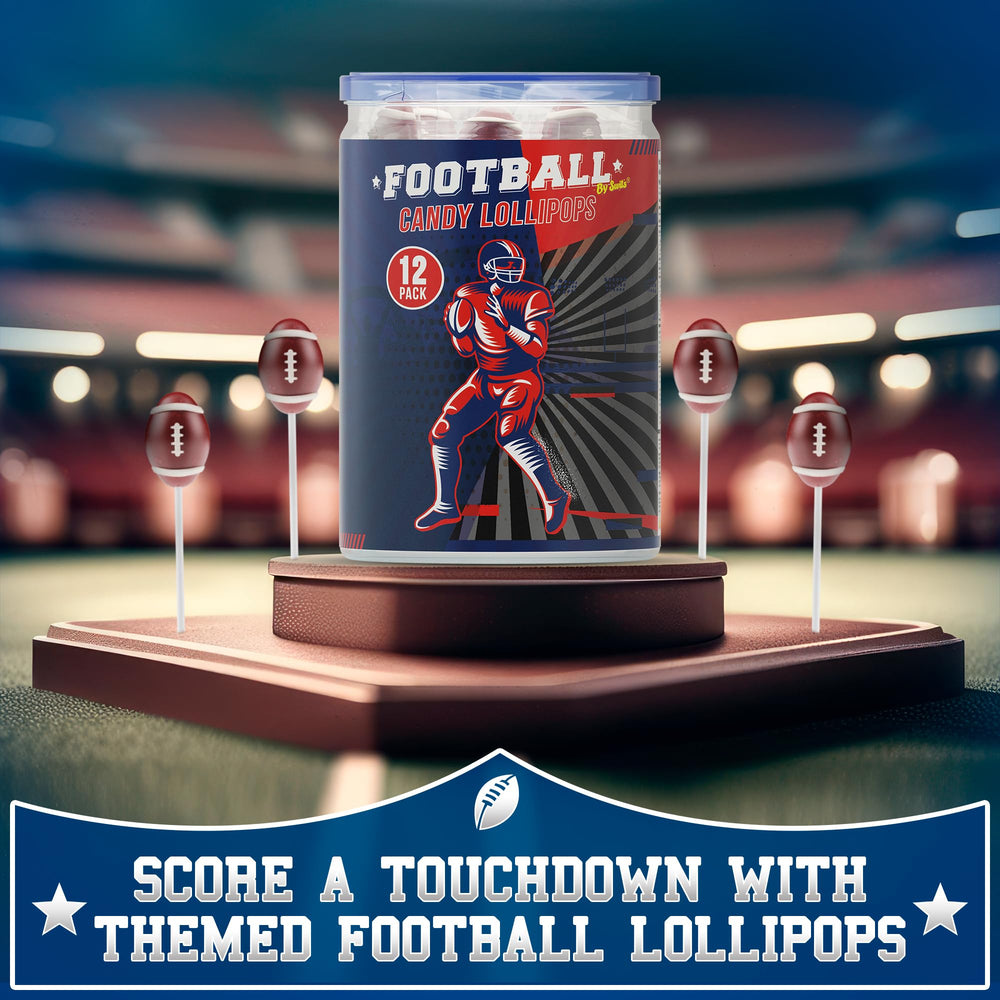 Cupcake toppers featuring football shapes by Primary Colors Candy