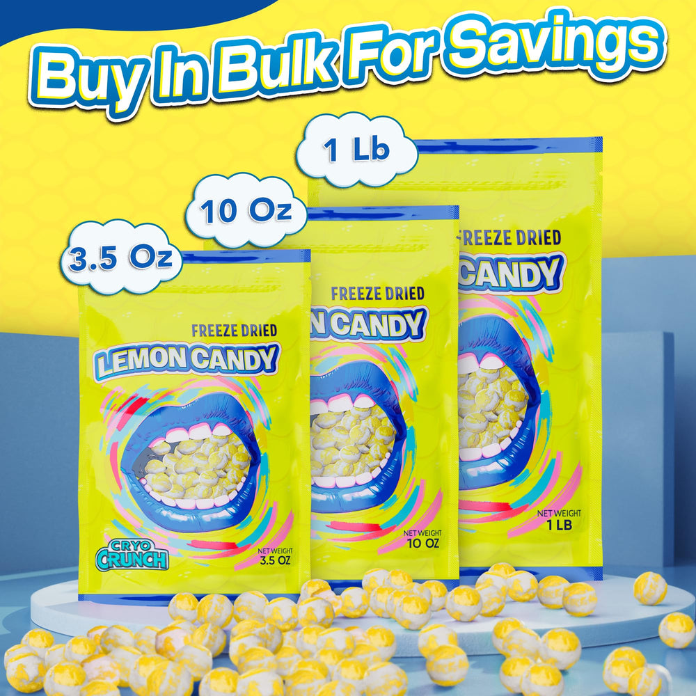 Primary Colors Candy Freeze Dried Lemon Heads travel-friendly 10oz pack ideal