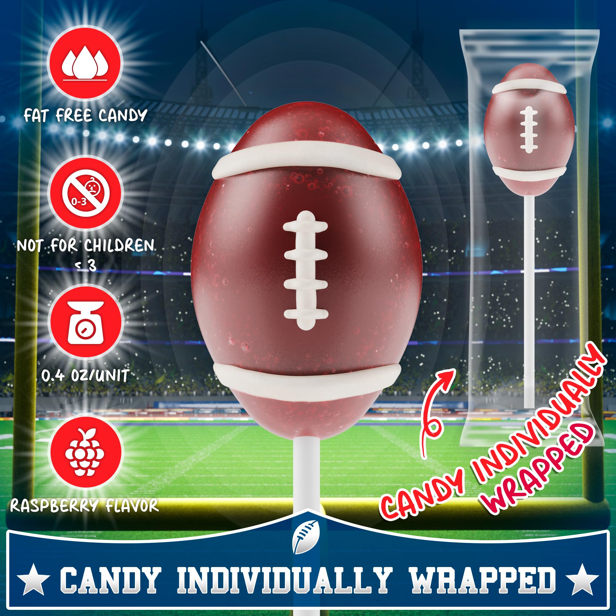 Sports-themed decor ideas with Primary Colors Candy football treats