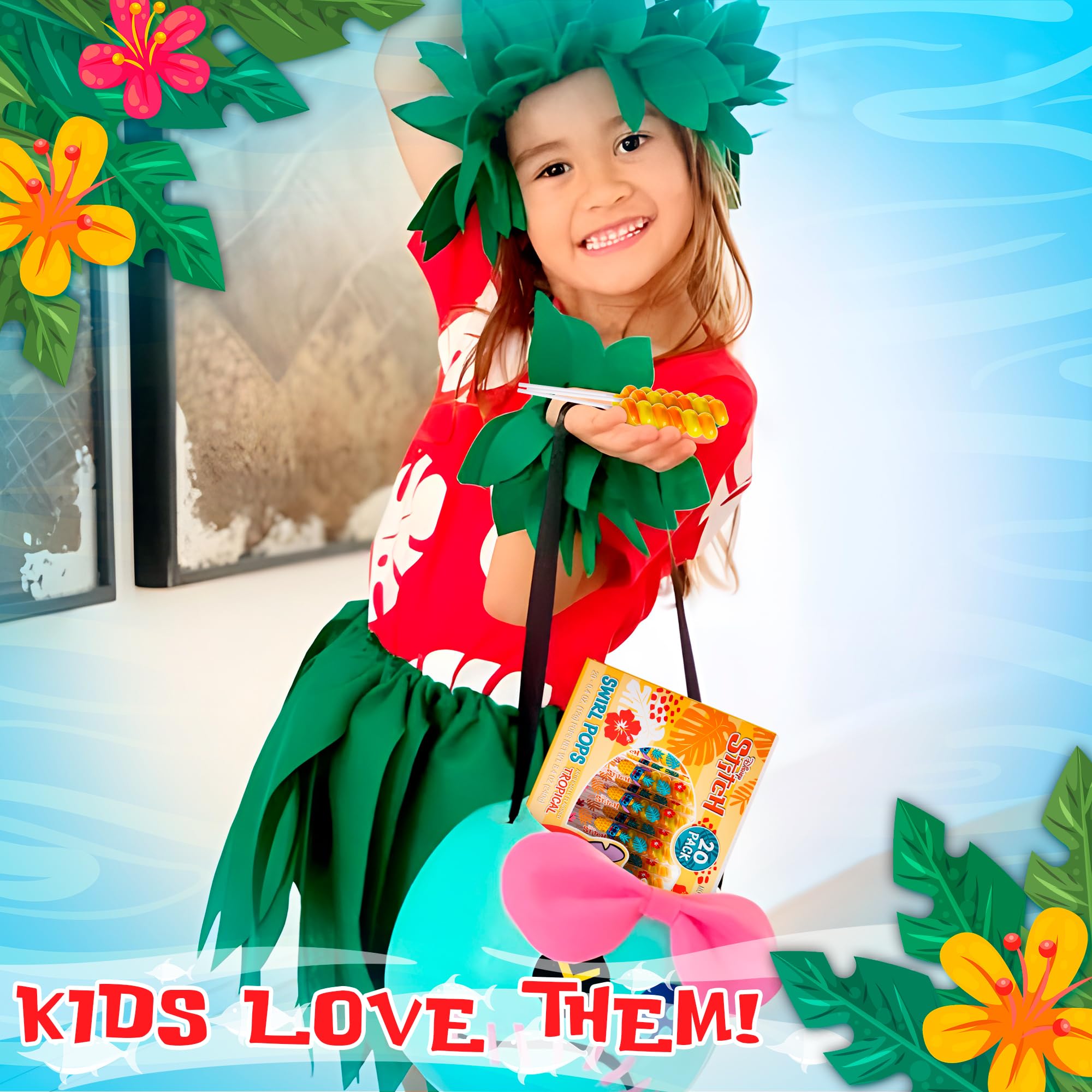20-pack Stitch lollipops serve as colorful party favors from Primary Colors Candy.