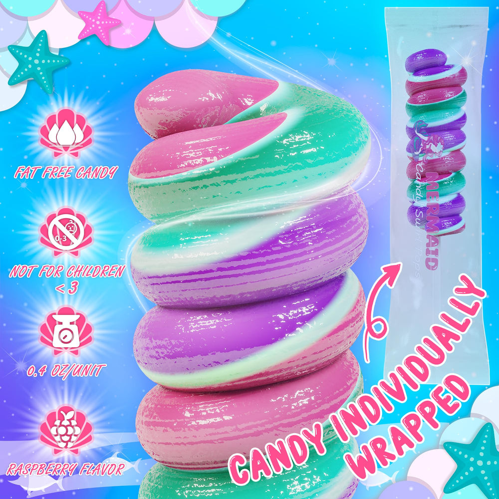 Primary Colors Mermaid Lollipops fat-free candy for party bags