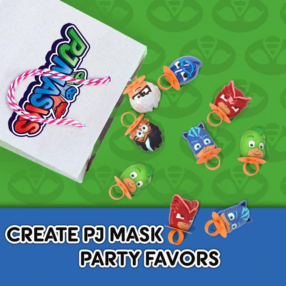 Primary Colors PJ Masks lollipop rings featuring Night Ninja for cake toppers