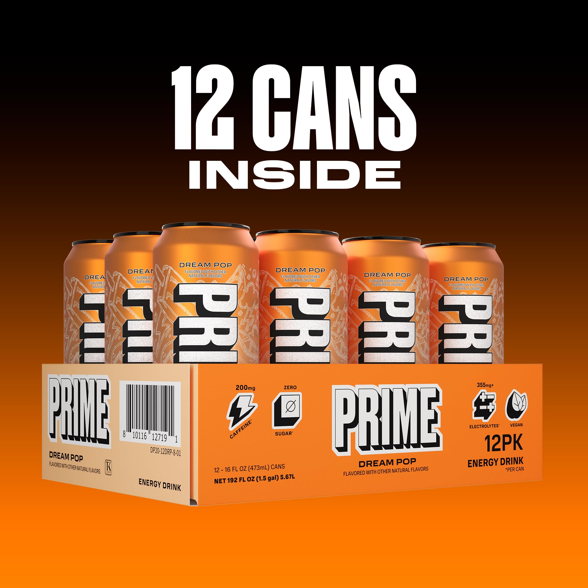 Prime Energy DREAMPOP 12-pack box on display highlighting value and convenience