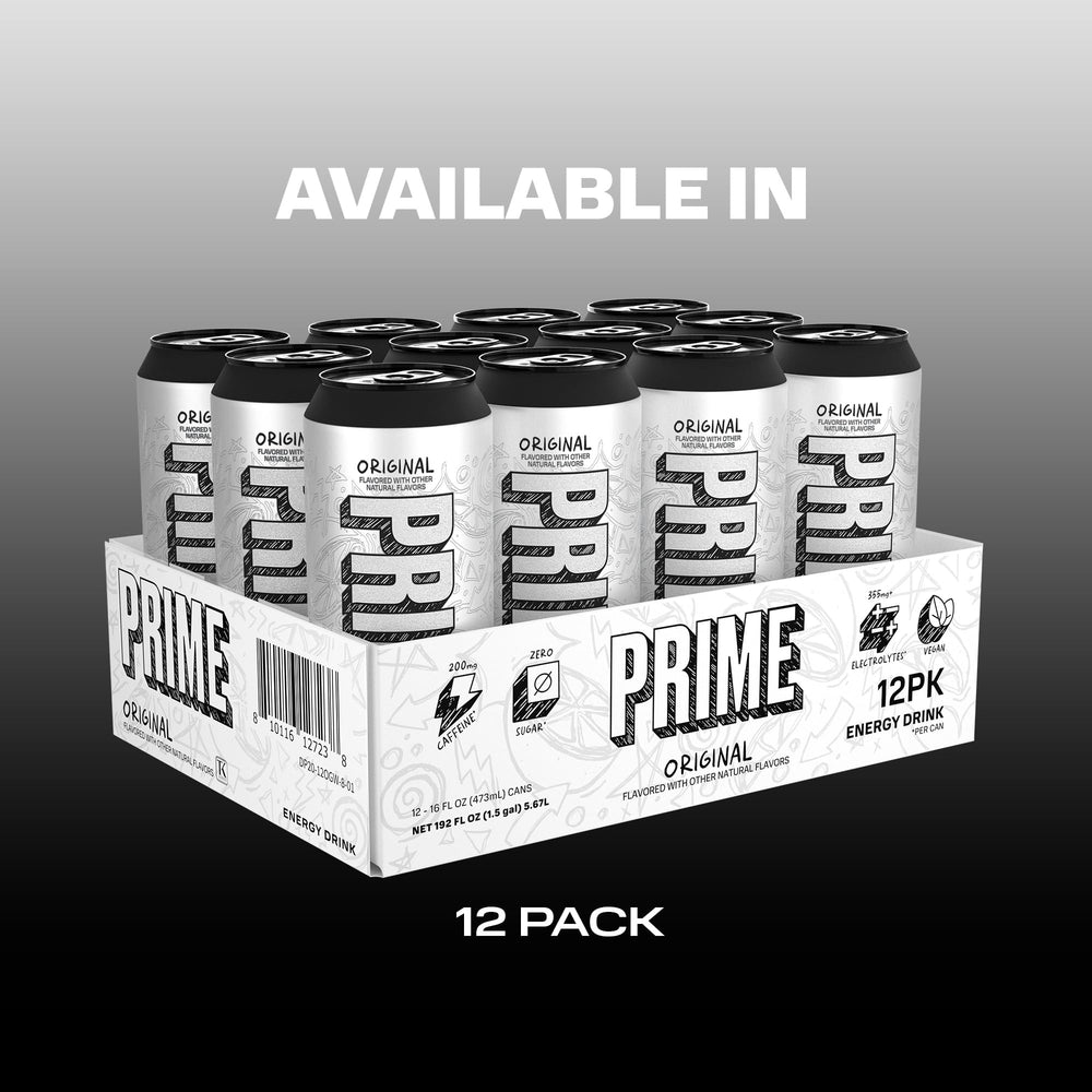 Prime Energy Original nutrition panel highlighting calories and electrolytes