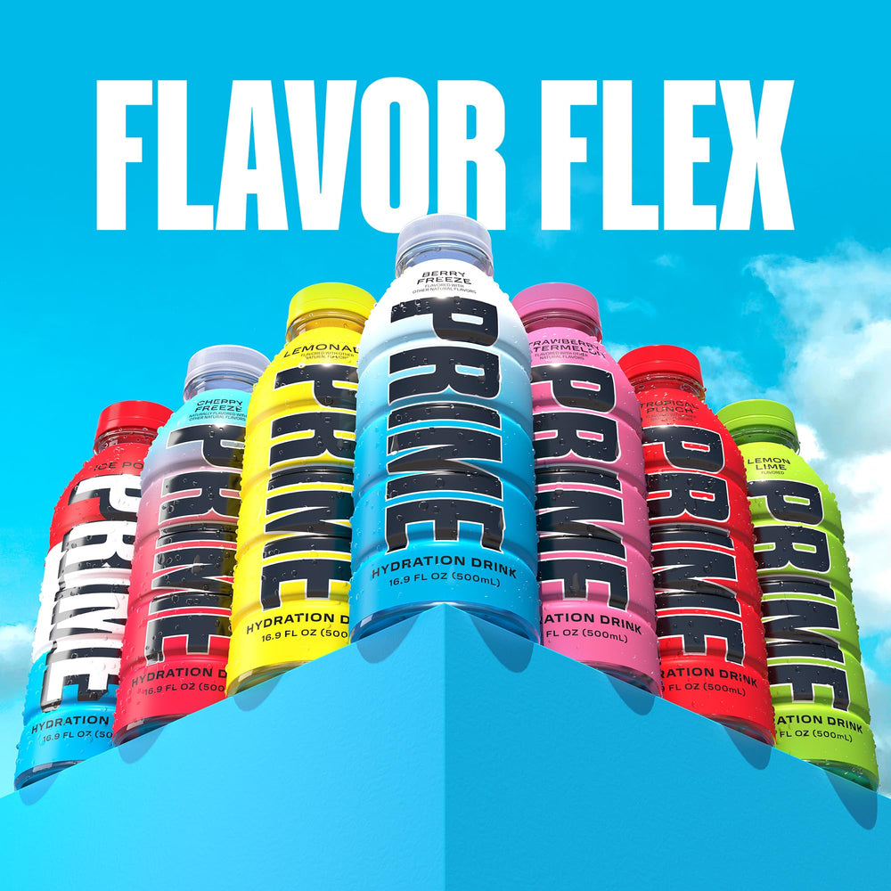 PRIME Hydration Berry Freeze bottle during post-workout recovery.