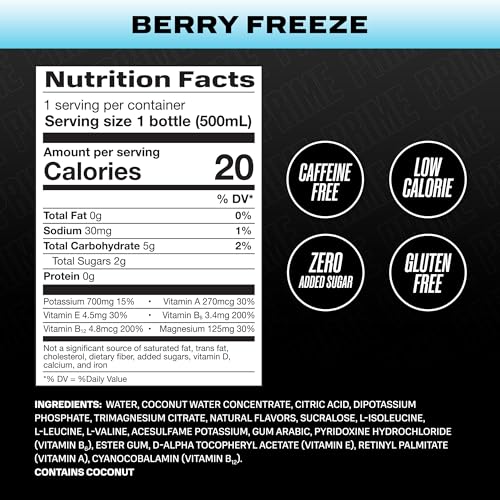 PRIME Hydration Berry Freeze being poured for a refreshing, electrolytes boost.