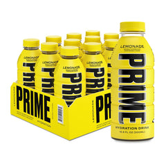 PRIME Hydration Lemonade bottle ready for workout hydration with electrolytes.